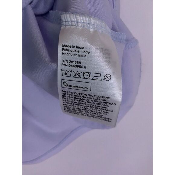 H&M Off The Shoulder Ruffle Baby Blue Fitted‎ Dress Women's Size Medium NEW - Picture 3 of 6